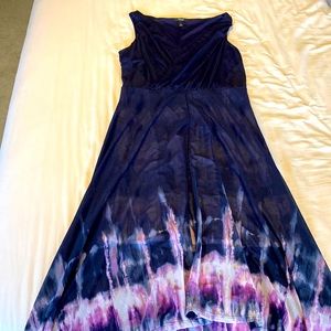 Simply Vera navy and purple v-neck high-low dress